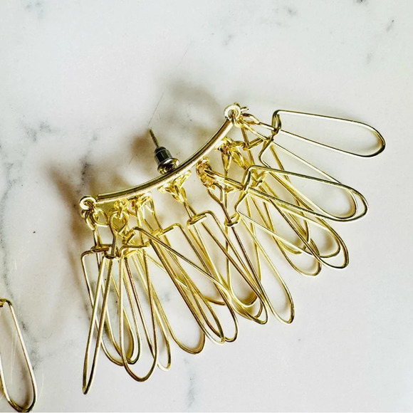 2/$30🌵 Gold Loop Tassel Fringe Earrings Arch Boho Jewelry Trendy Gift NEW - Picture 7 of 9